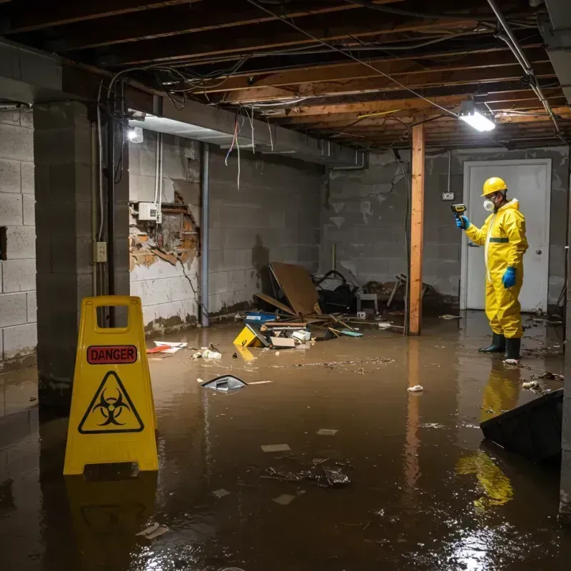 Flooded Basement Electrical Hazard in Whiting, WI Property