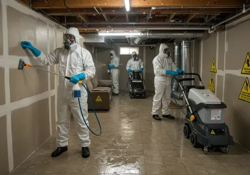 Basement Moisture Removal and Structural Drying process in Whiting, WI